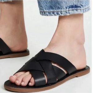 NWOB The Boardwalk Woven Slide Sandal in black size 6.5